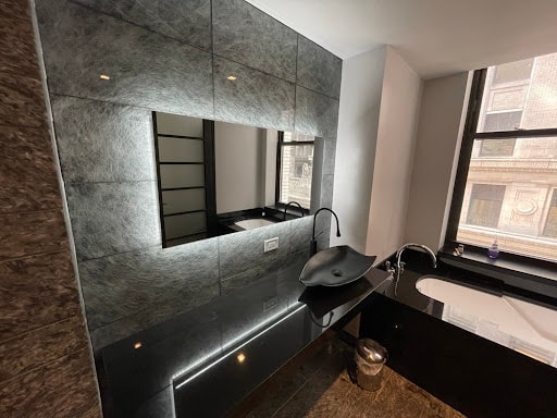 Completed bathroom remodeling project